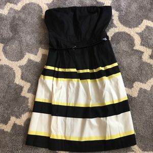 Belted strapless dress